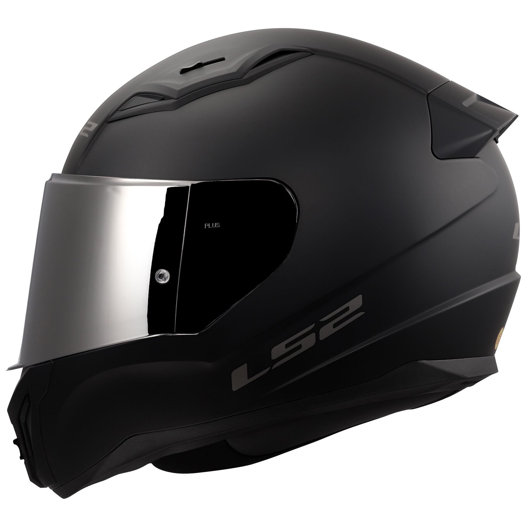 LS2 Centric Solid Full Face Motorcycle Helmet W/Silver Iridium Shield