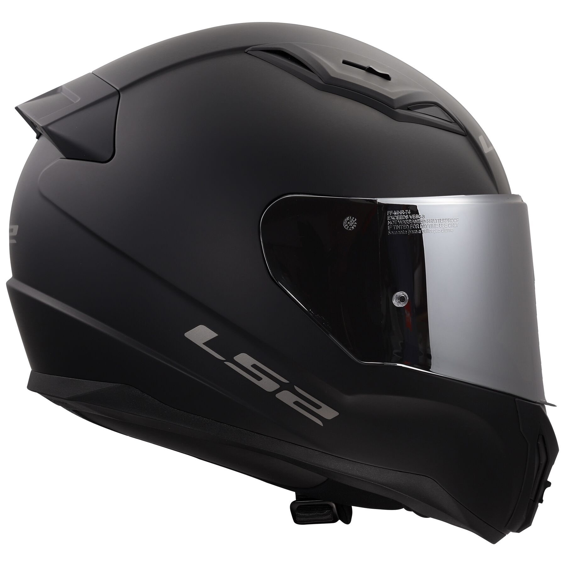 LS2 Centric Solid Full Face Motorcycle Helmet W/Silver Iridium Shield