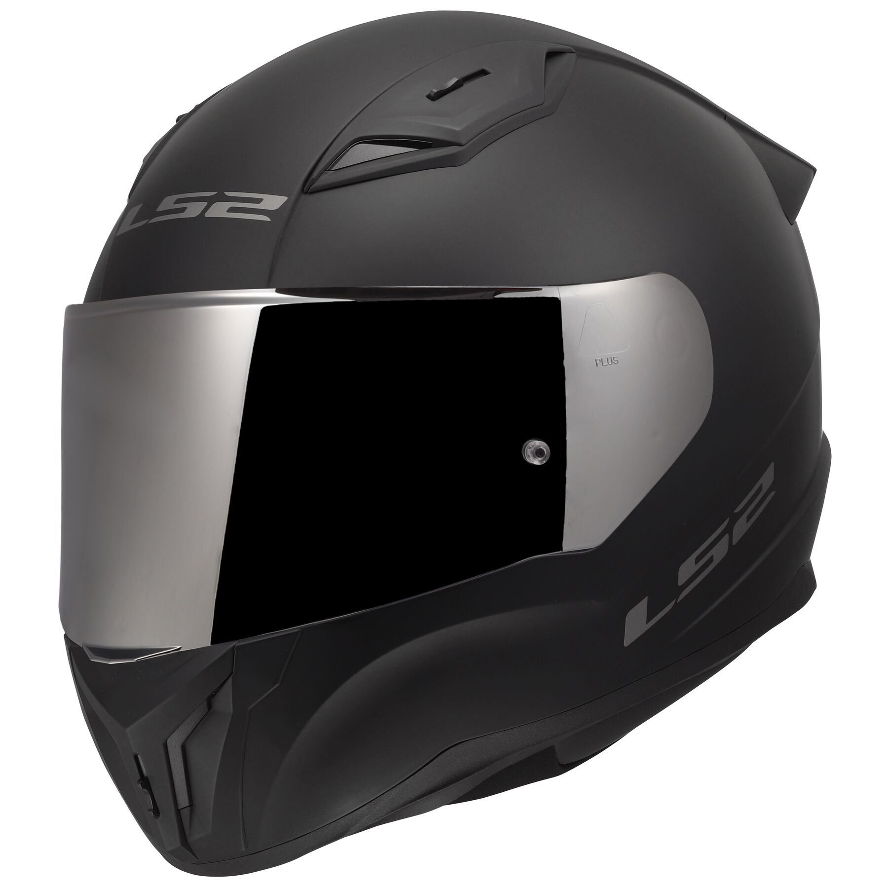 LS2 Centric Solid Full Face Motorcycle Helmet W/Silver Iridium Shield