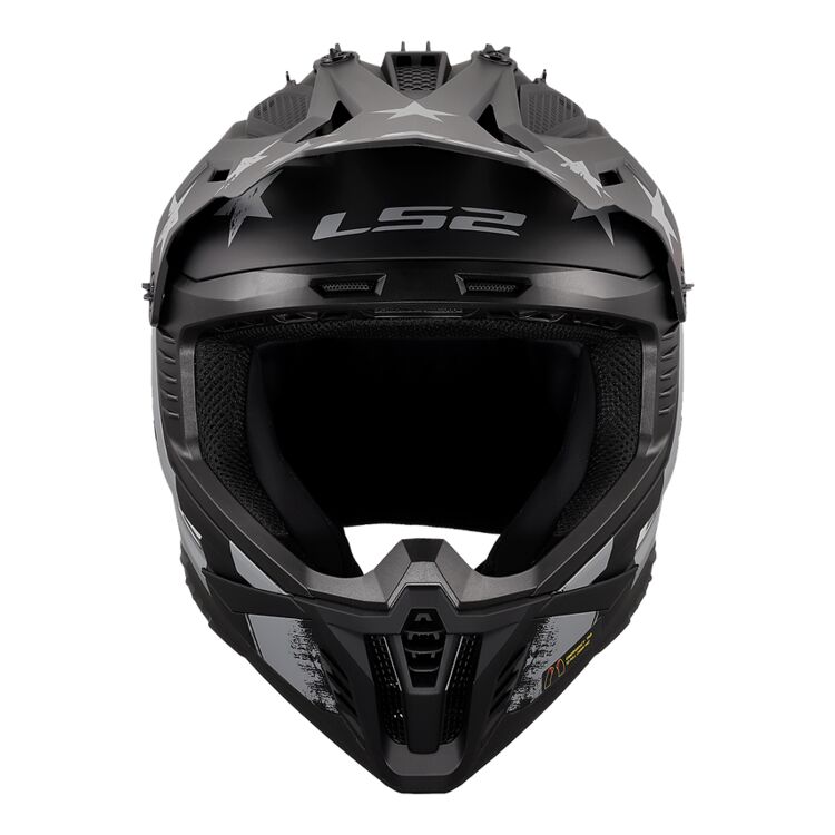 LS2 Gate II Battle Scar Helmet - Grey/Black