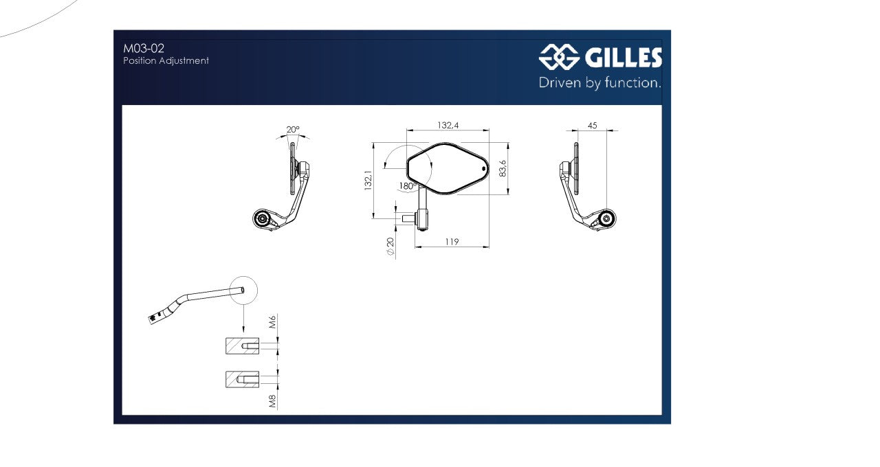 Gilles Tooling Stratos Bar End Mirror