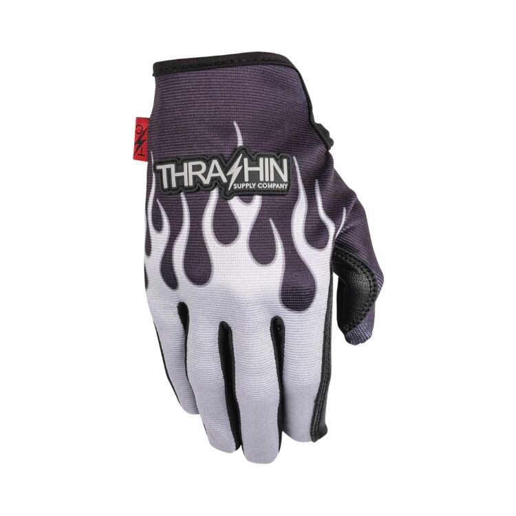 THRASHIN SUPPLY CO Stealth Leather Palm Flame Gloves