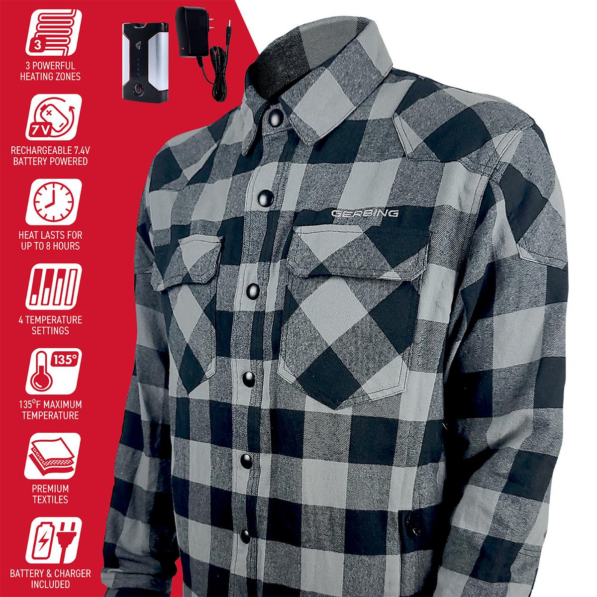 Gerbing 7 V Battery Heated Flannel Shirt