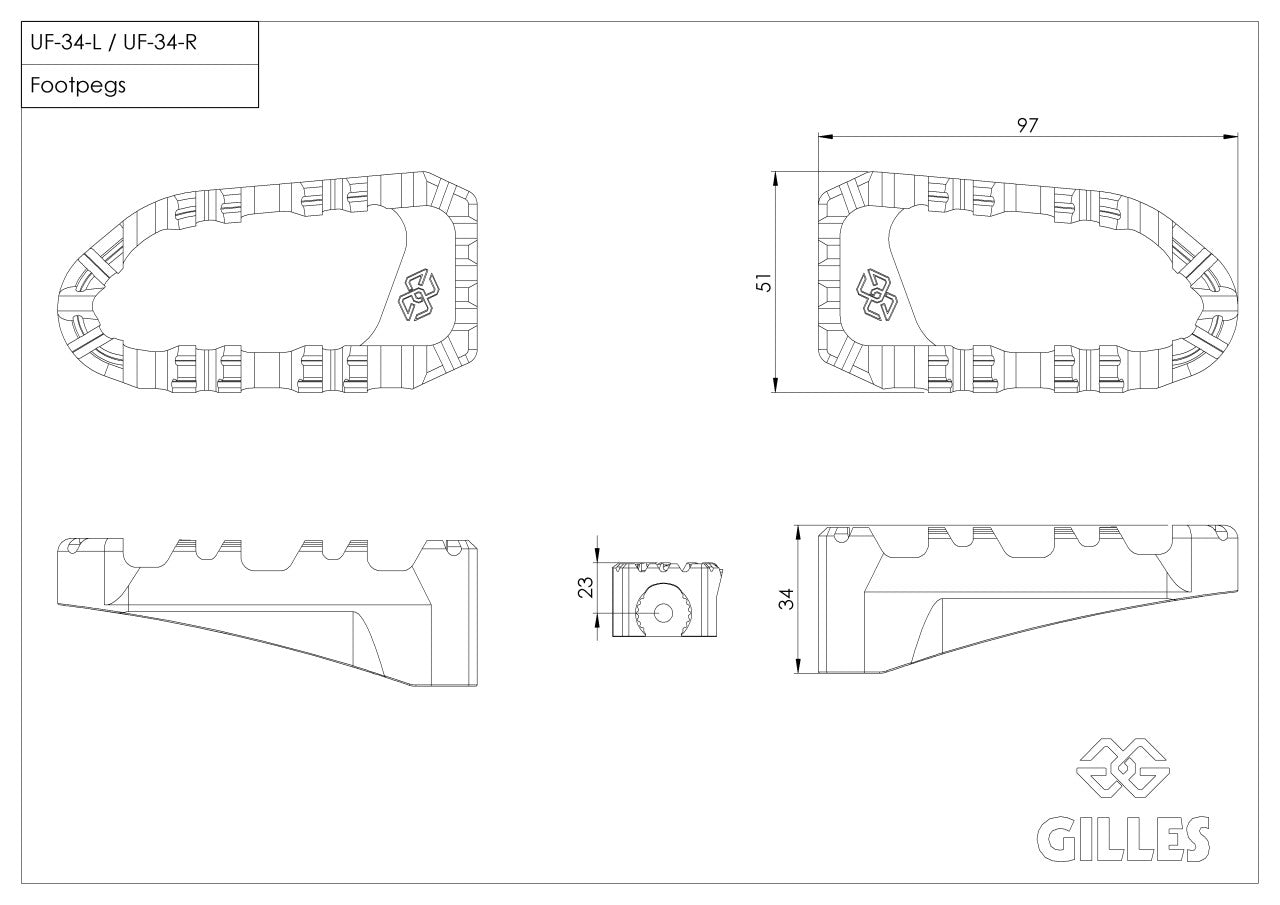 Gilles Tooling Pro-X Enduro Footpegs Honda Africa Twin 2020-2024