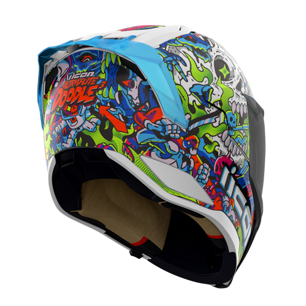 icon airmada lucky lid 2 helmet medium ICON - Ultraflite Helmet - Doodle 3 - MIPS - Blue